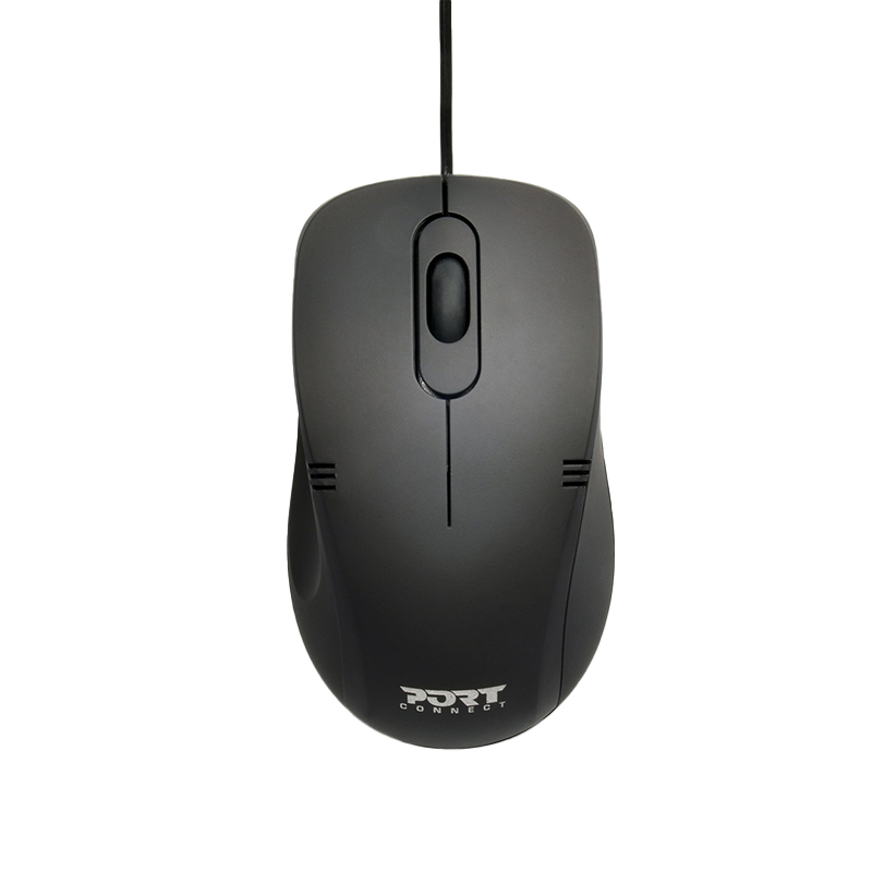 PORT Mouse Wired USB-A Optical Black 2 Year Warranty
