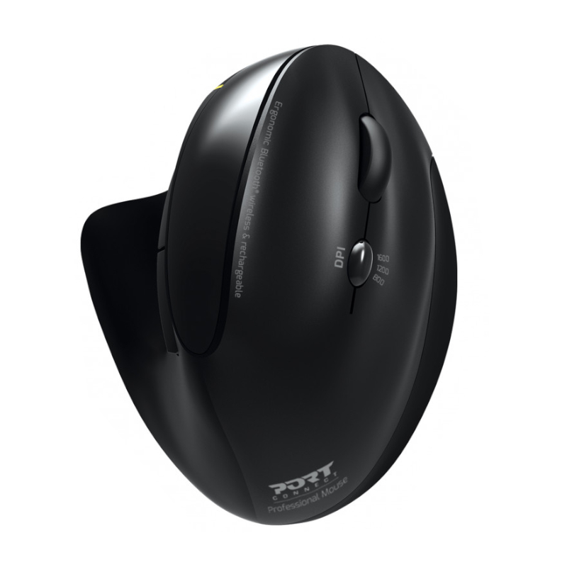Port Mouse Ergonomic Rech BT & RF Black 3 Year Warranty