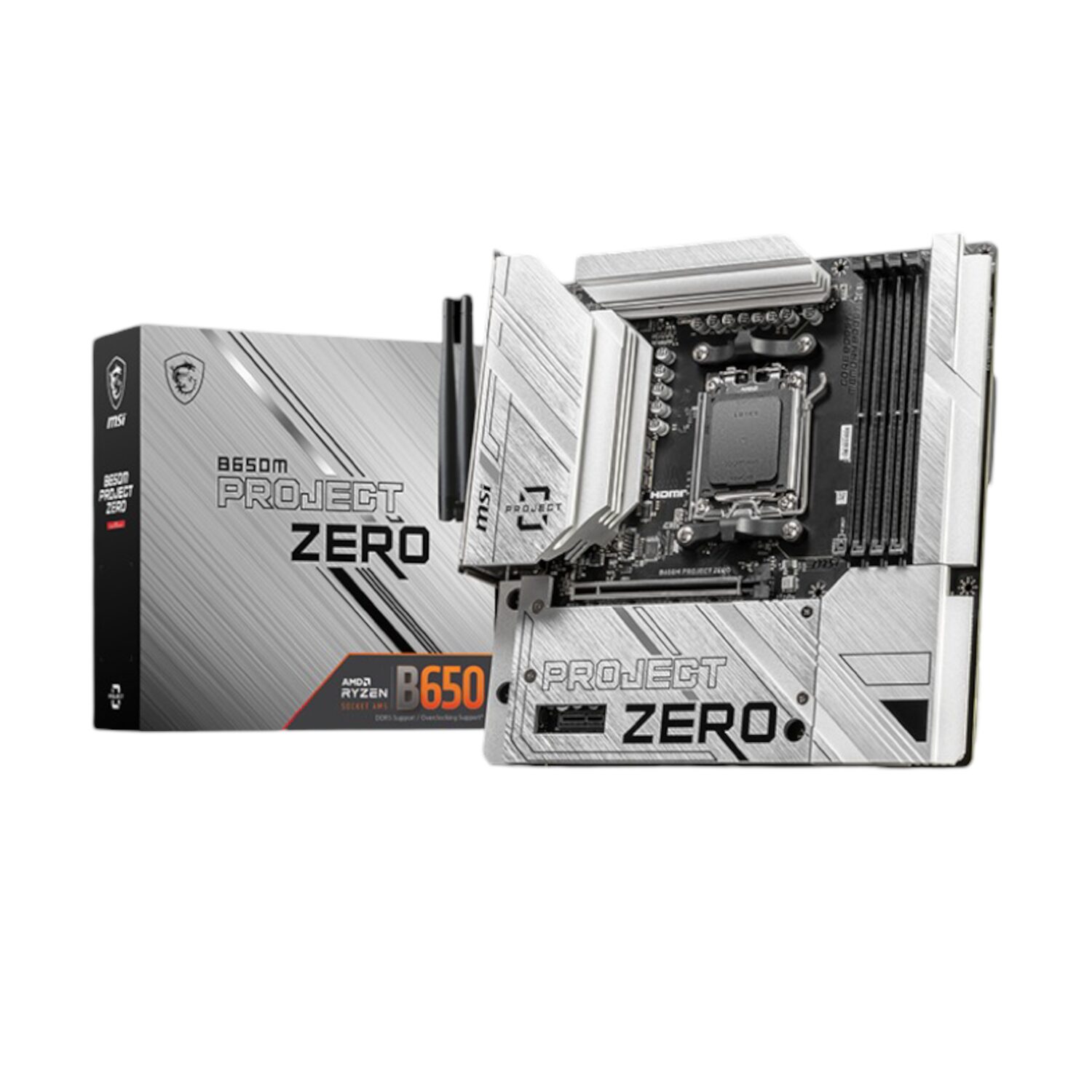 MSI B650M PROJECT ZERO AMD AM5 mATX Gaming Motherboard
