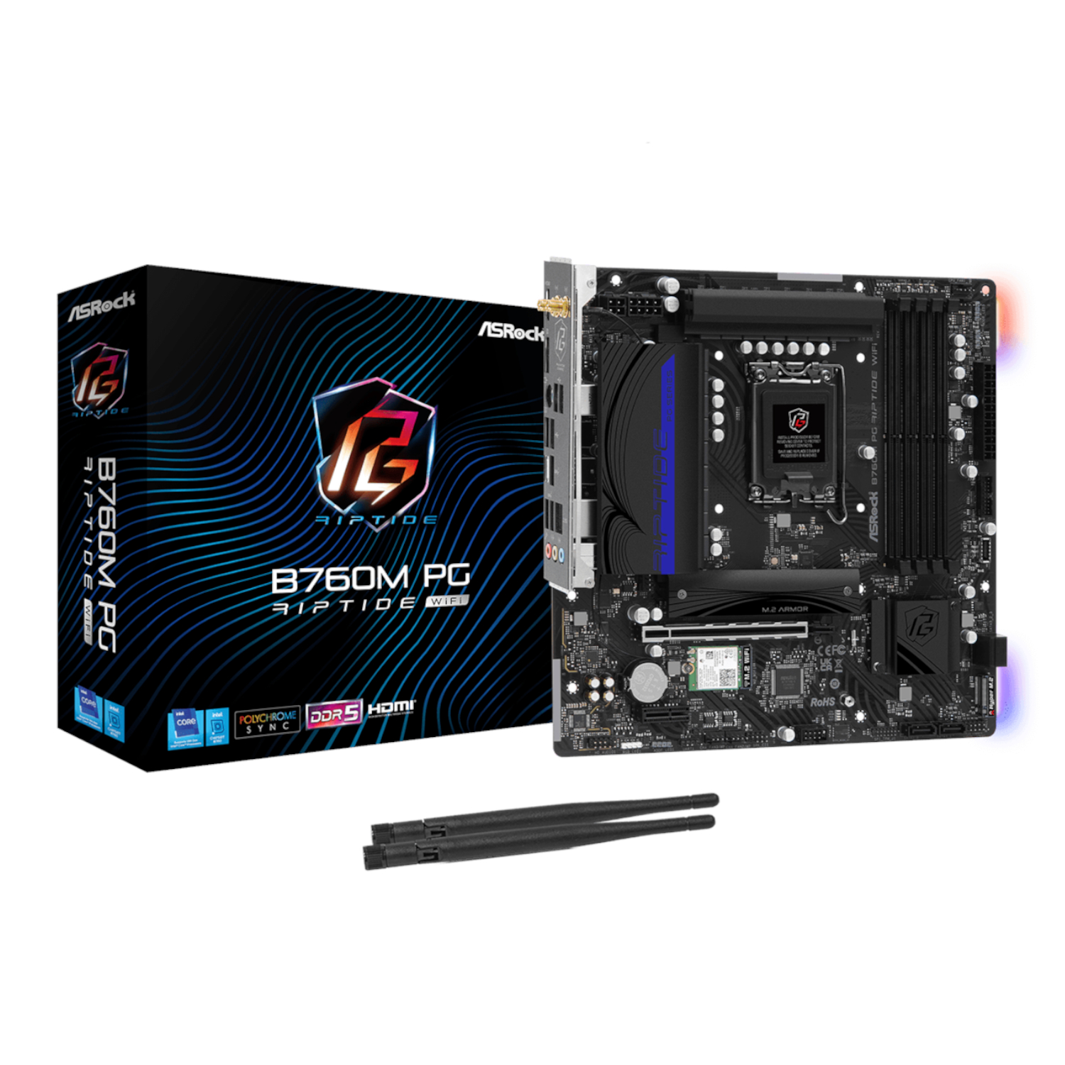 ASRock B760M PG Riptide WiFi Intel LGA 1700 MATX Gaming Motherboard