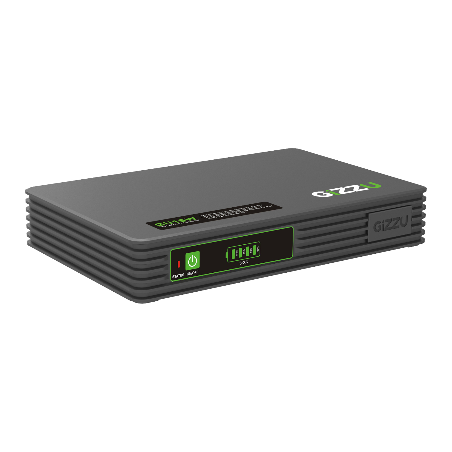 Gizzu 18W 17400mAh/55Wh Mini UPS LifePO4 - Black