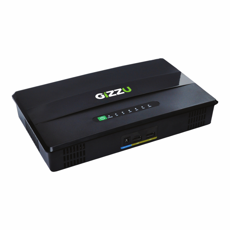 Gizzu 60W 69Wh 21600mAh Mini POE DC UPS LifePO4 - Black