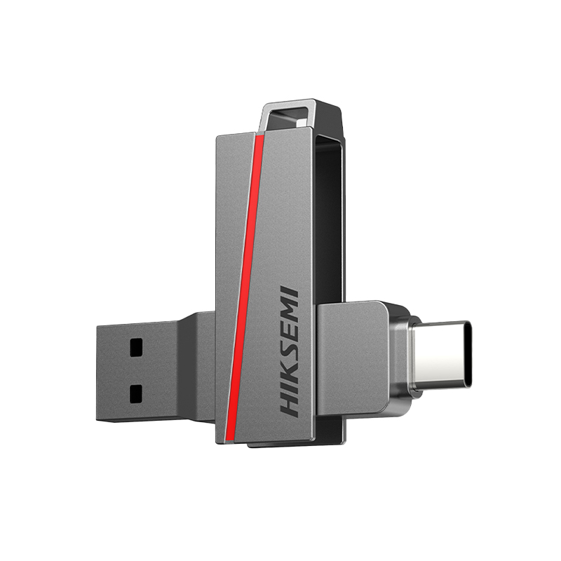 Hiksemi Dual-Slim 128GB USB3.2 + Type-C Flash Drive - Grey