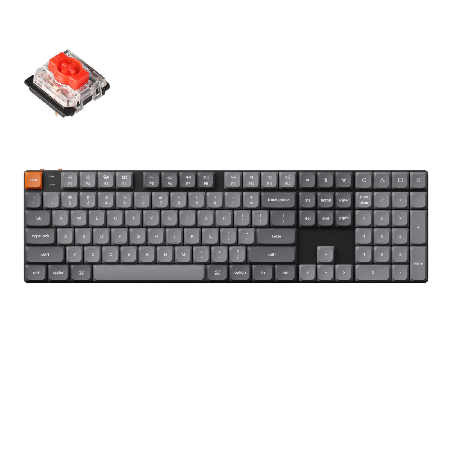 Keychron K5 MAX 100% Red Switch Hot-Swap Low Profile Gateron RGB Wireless Keyboard