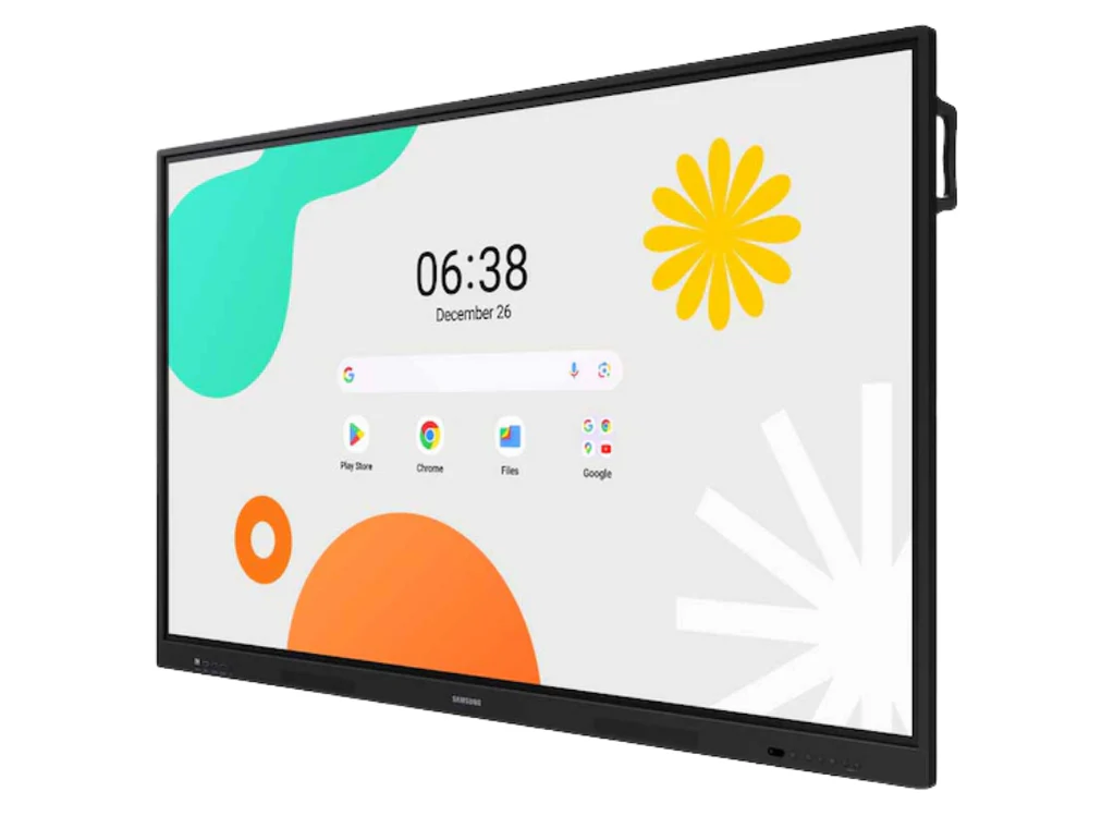 Samsung 75" Android Interactive Display  Android 14 EDLA Certified  Resolution: 3840 x 2160  UHD  400nit Brightness  Build in Speakers  HDMI out  40 PTS touch  Wi-Fi & BT  7 YEAR WARRANTY