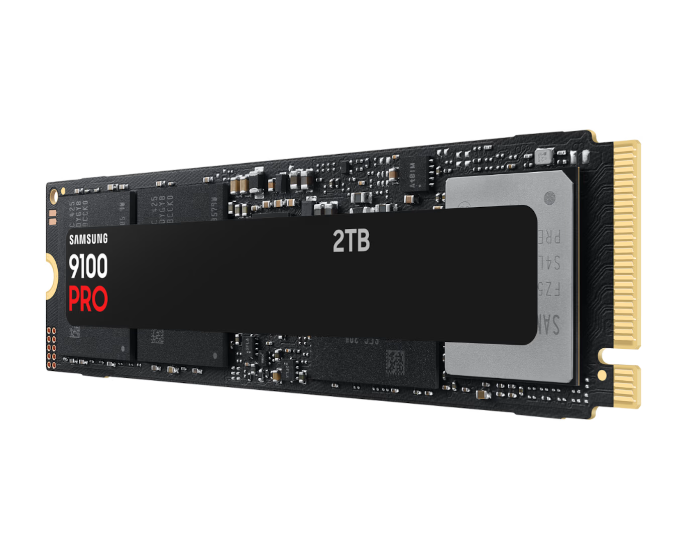 SAMSUNG 9100 PRO 2 TB NVMe SSD - Read Speed up to 14 700 MB/s  Write Speed to up 13 300 MB/s  Random Read up to 1 850 000 IOPS  Random Write up to 2 600 000 IOPS/ PCIe 5.0 x4  NVMe 2.0/ V-Nand TLC/ In-house controller/ 1GB Low Power DDR4X SDRAM  1200TBW