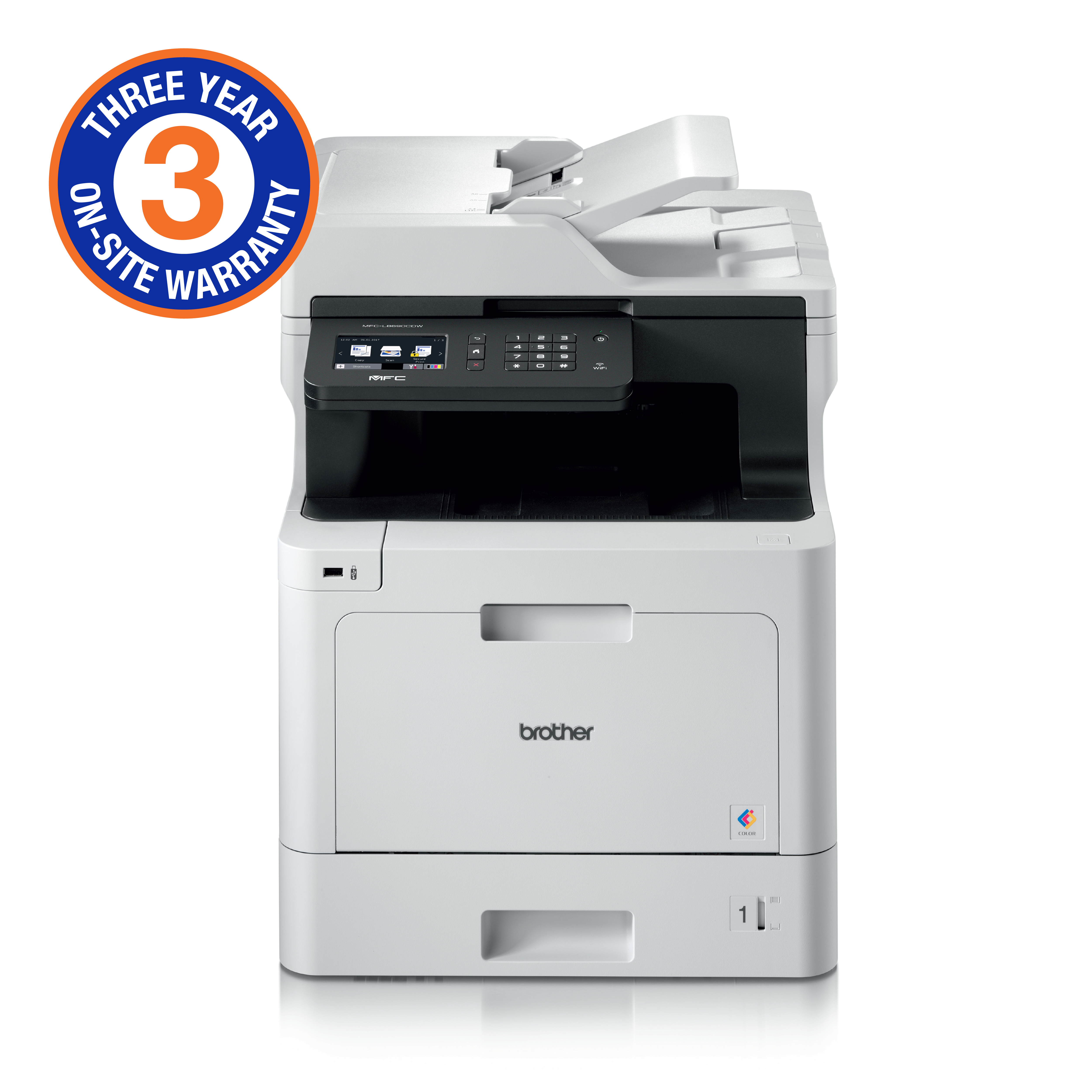 Brother High Speed Colour Laser Full Duplex MFC with wired and wireless printing capabilities (3YR Onsite)