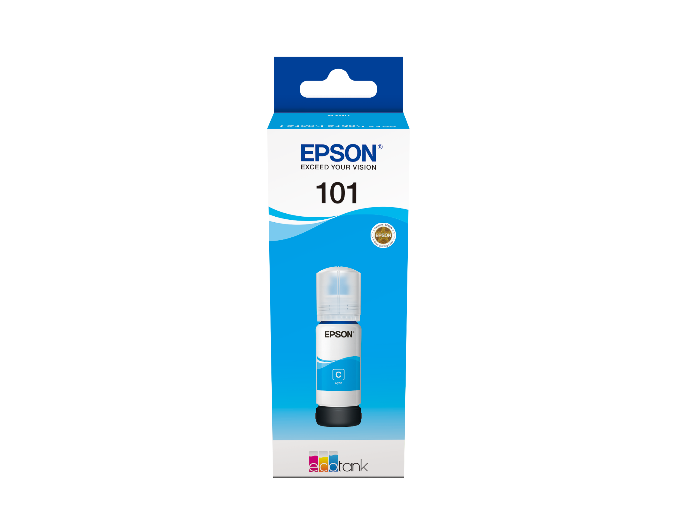 Epson 101 Ink Bottles Cyan 70ml Ecotank L4150 / L4156 / L4160 / L4260 / L6160 / L6170 / L6176 / L6190 / L6270 / L6290 / L6370 / L14150 6000 pages