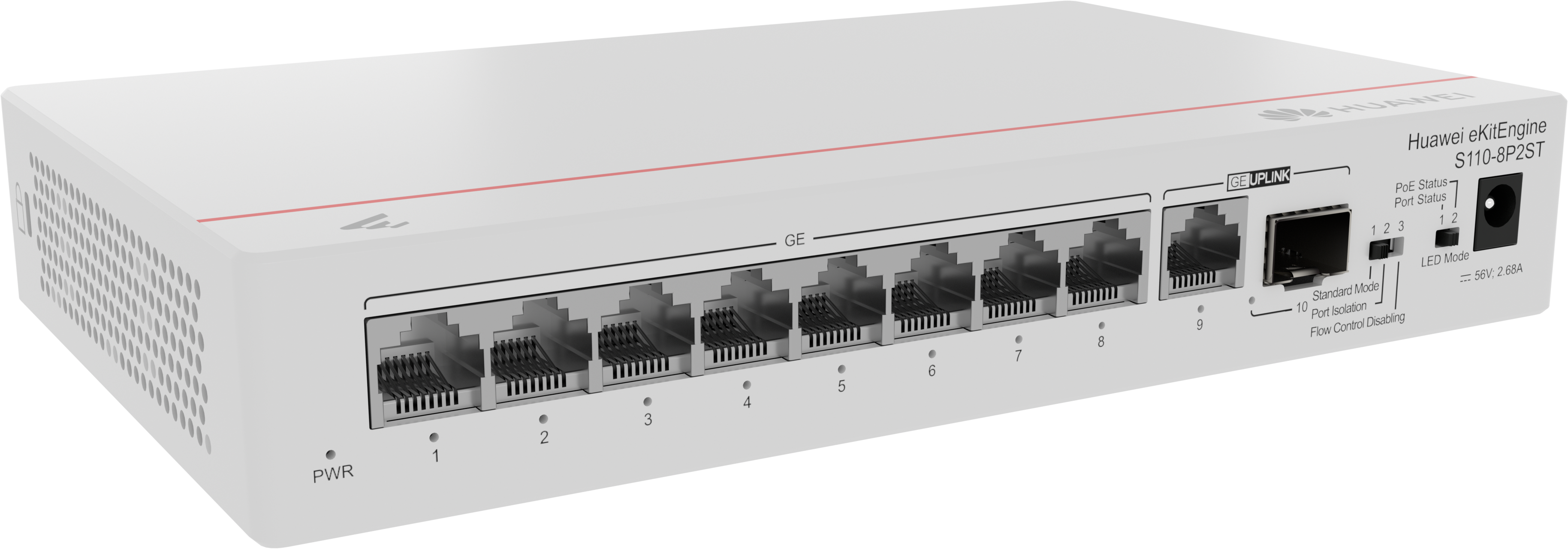 S110-8P2ST 8*10/100/1000BASE-T ports PoE+ 1*GE SFP port 1*10/100/1000BASE-T port