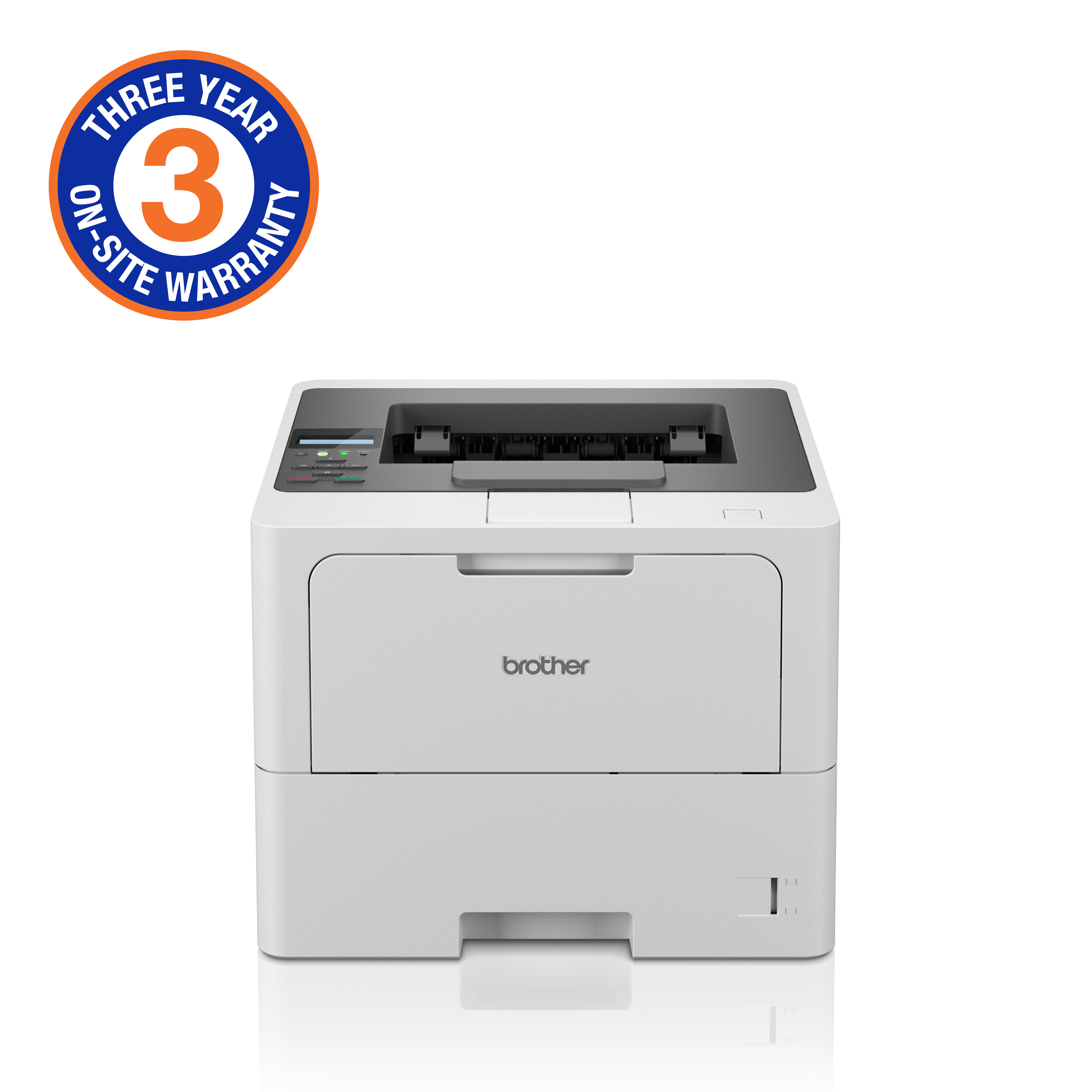 Brother High-Speed Monochrome Duplex Laser Printer with wired and wireless network capability (3YR onsite)