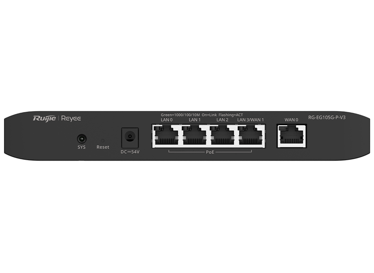 Reyee 5 Port Gigabit 2 WAN 4 PoE 54W Cloud Router | RG-EG105G-P