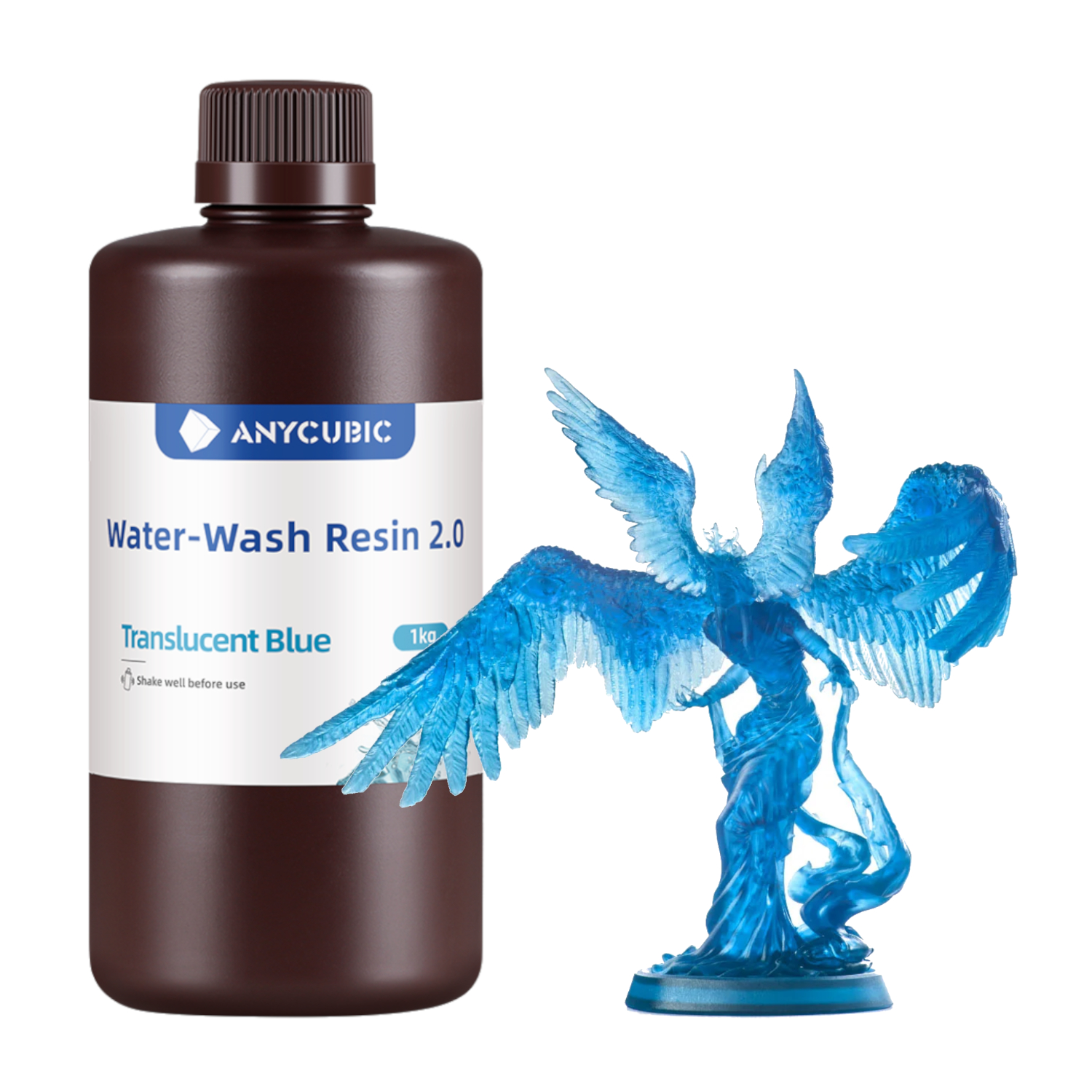 Anycubic Water Wash Resin 2.0 – Translucent Blue