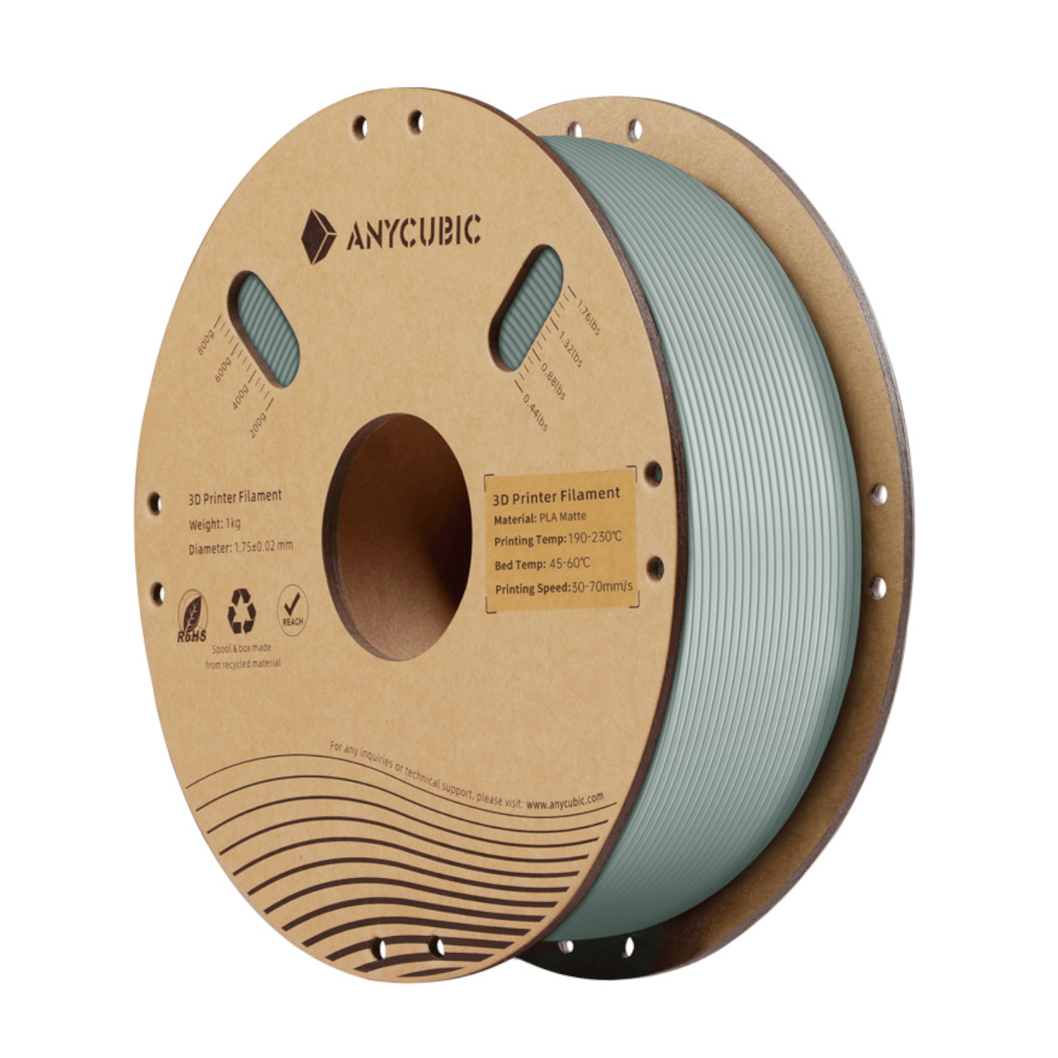 Anycubic PLA Matte Filament 1kg - Nardo Grey