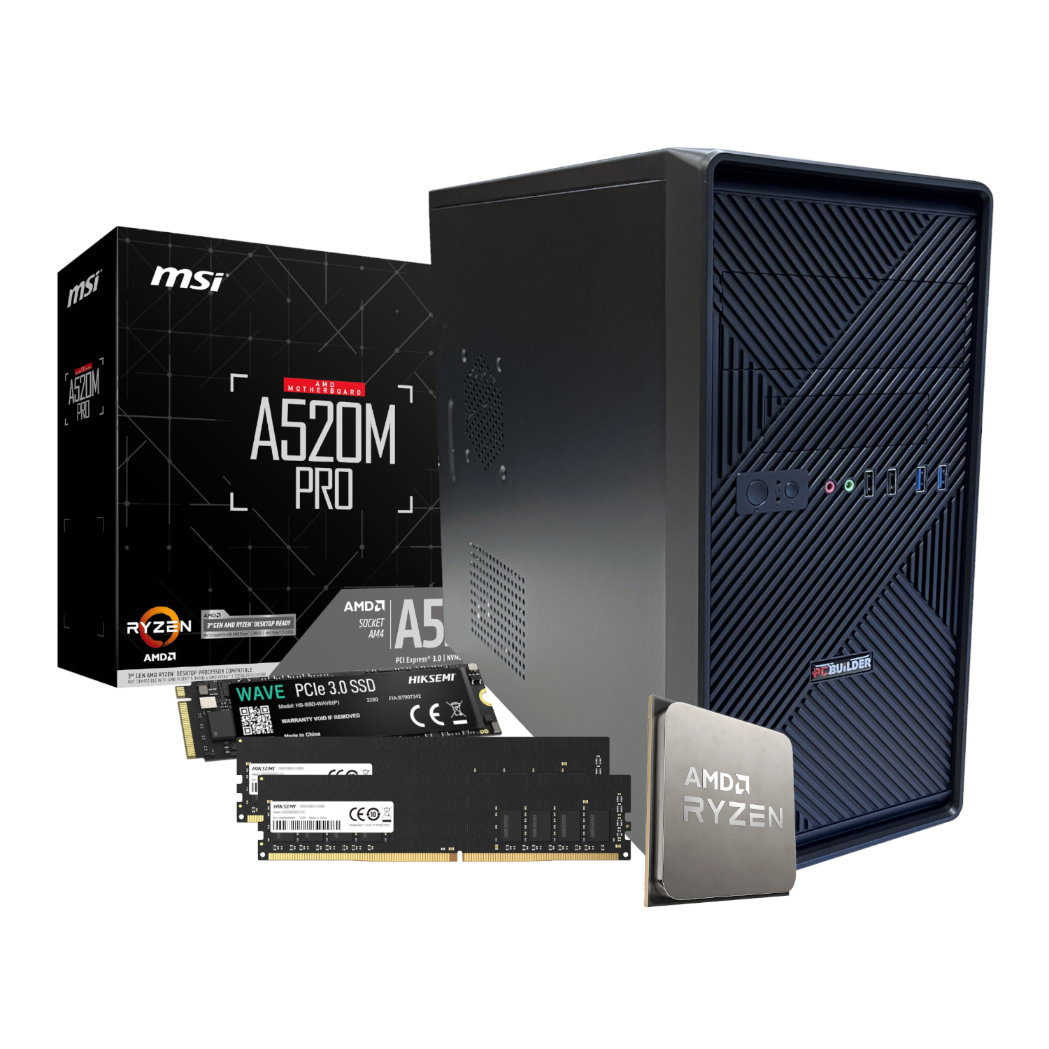 PCBuilder AMD Ryzen 3 3200G HOME MASTER Windows 11 Desktop PC