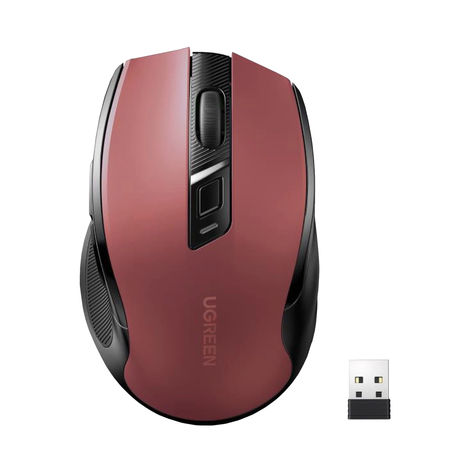 UGREEN Ergonomic Wireless Mouse (2.4G & BT) - Red