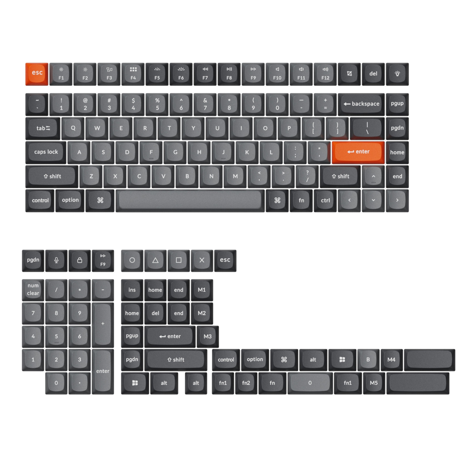 Keychron double shot PBT OSA keycap set - Grey