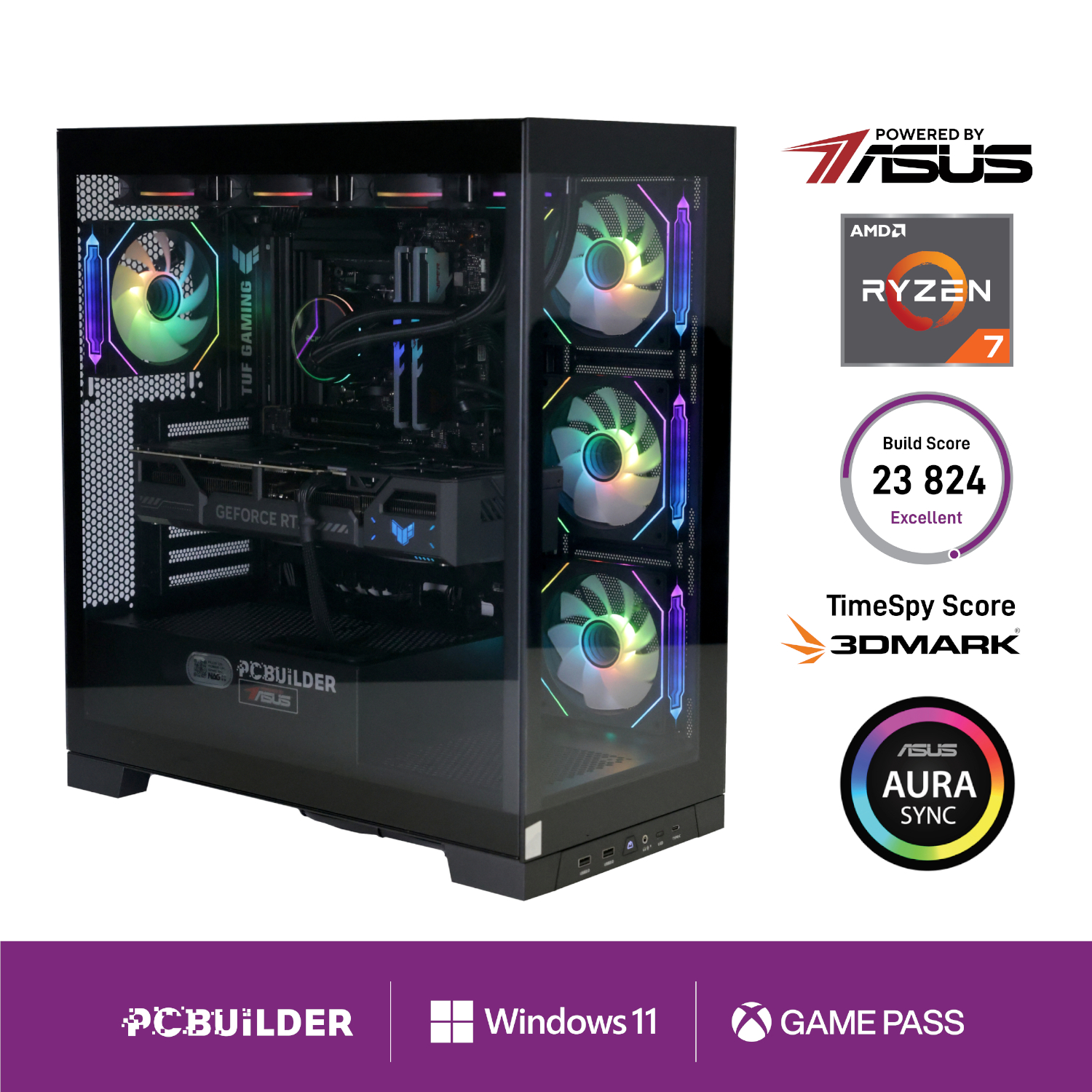 PCBuilder Ryzen 7 7800X3D ARCHON Windows 11 Gaming PC