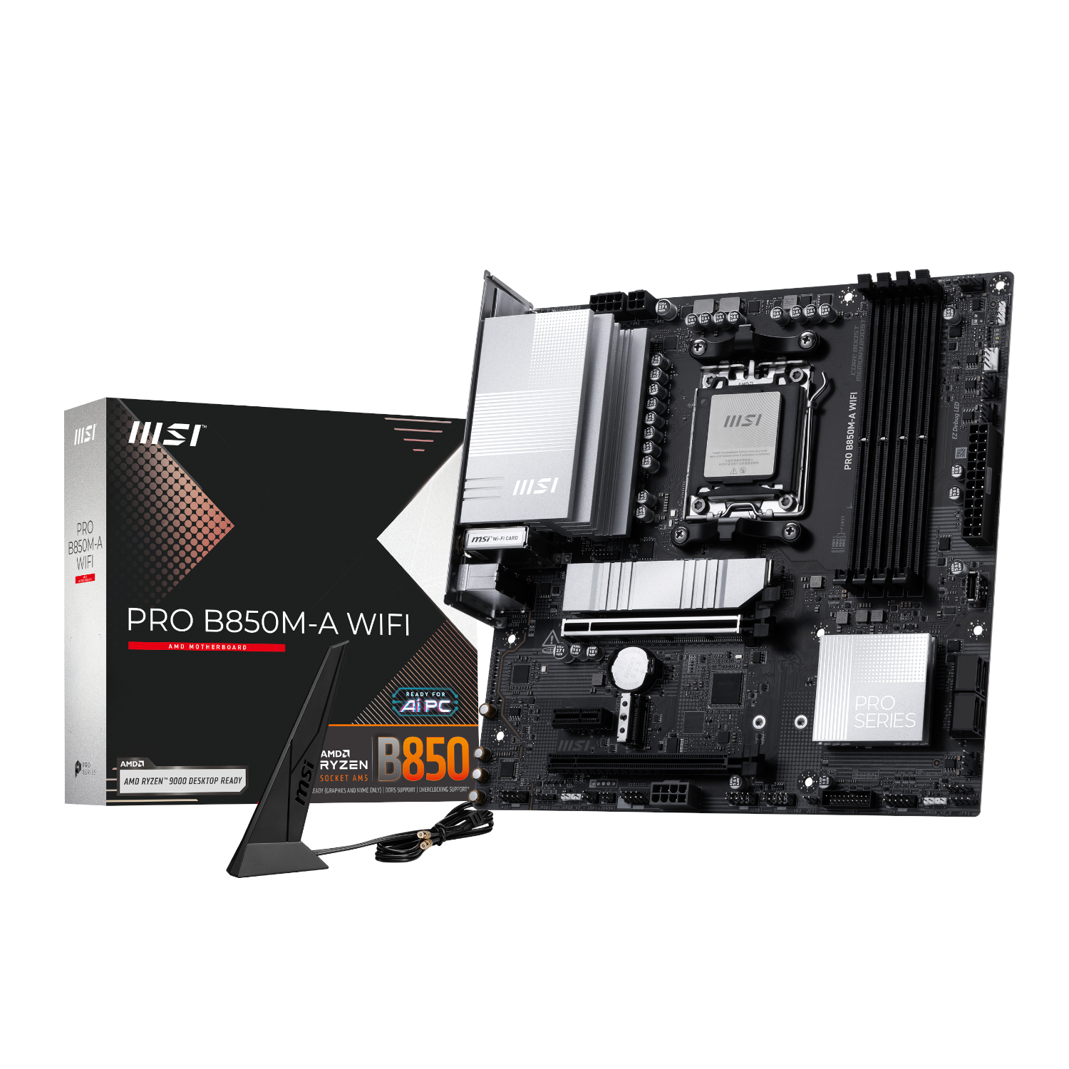 MSI PRO B850M-A Wi-Fi 7 AMD AM5 MATX Gaming Motherboard