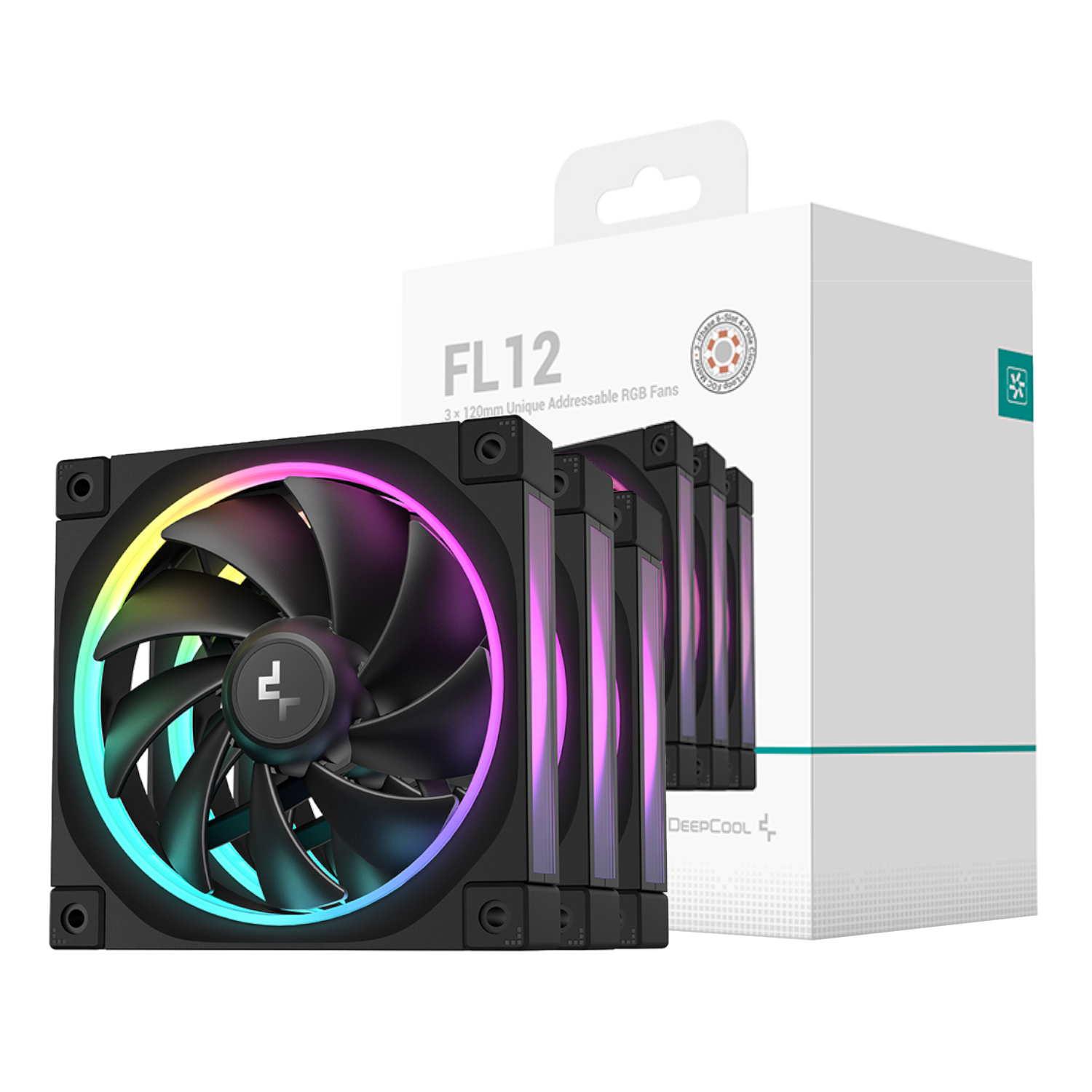 DeepCool FL12 SE 120 ARGB 3PACK Case Fan Black