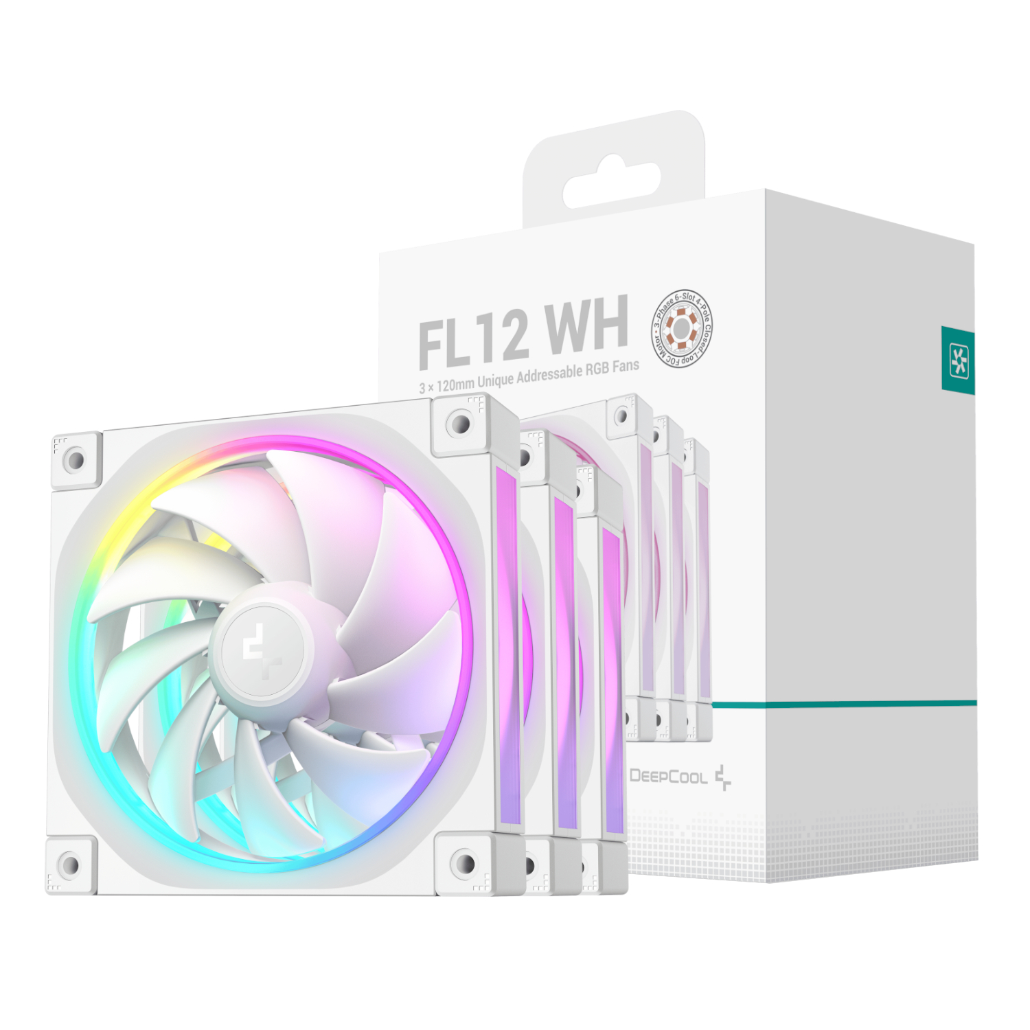 DeepCool FL12 SE 120 ARGB 3PACK Case Fan White