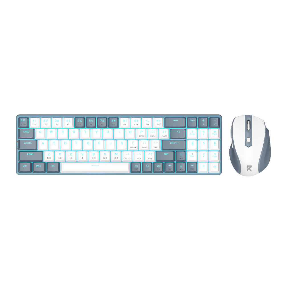 REDRAGON Wireless Mechanical Keyboard and Mouse Combo - Grey and White