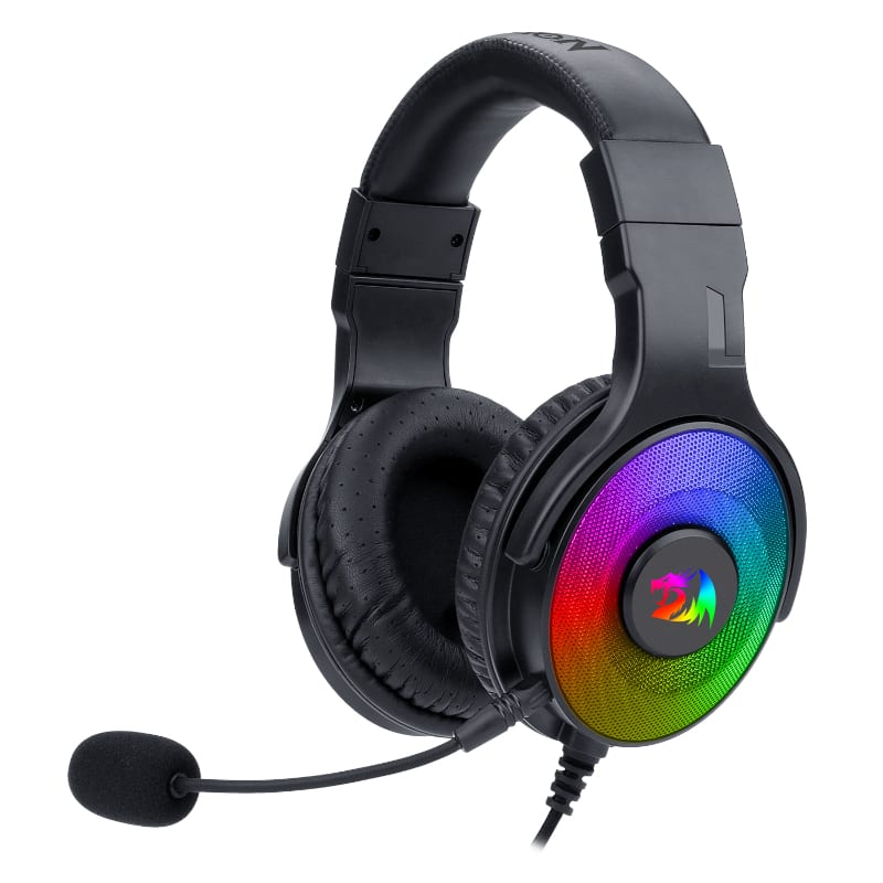 REDRAGON Over-Ear PANDORA USB (Power Only)|Aux (Mic & Headset) RGB Gaming Headset - Black