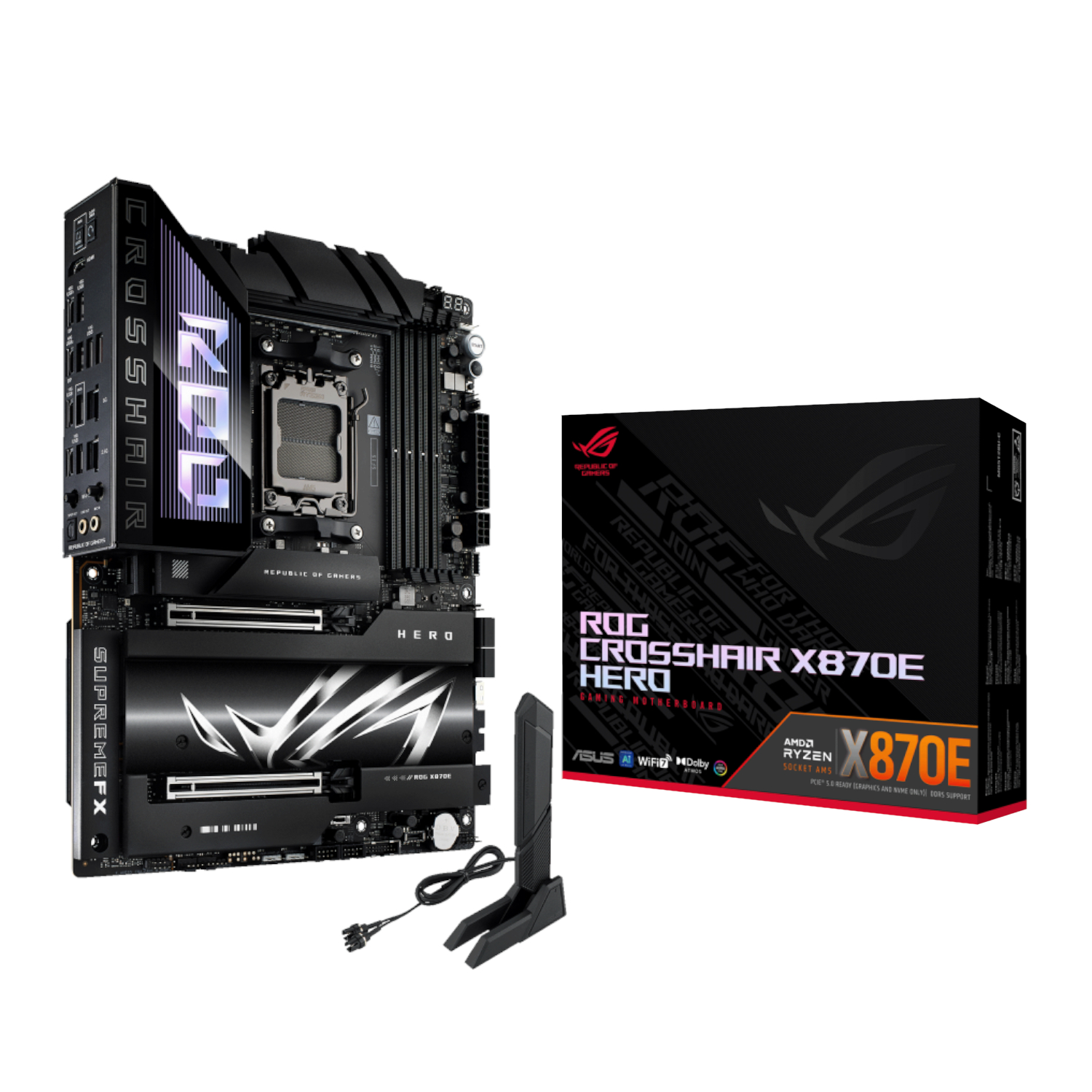 ASUS ROG CROSSHAIR X870E HERO AM5 ATX Gaming Motherboard