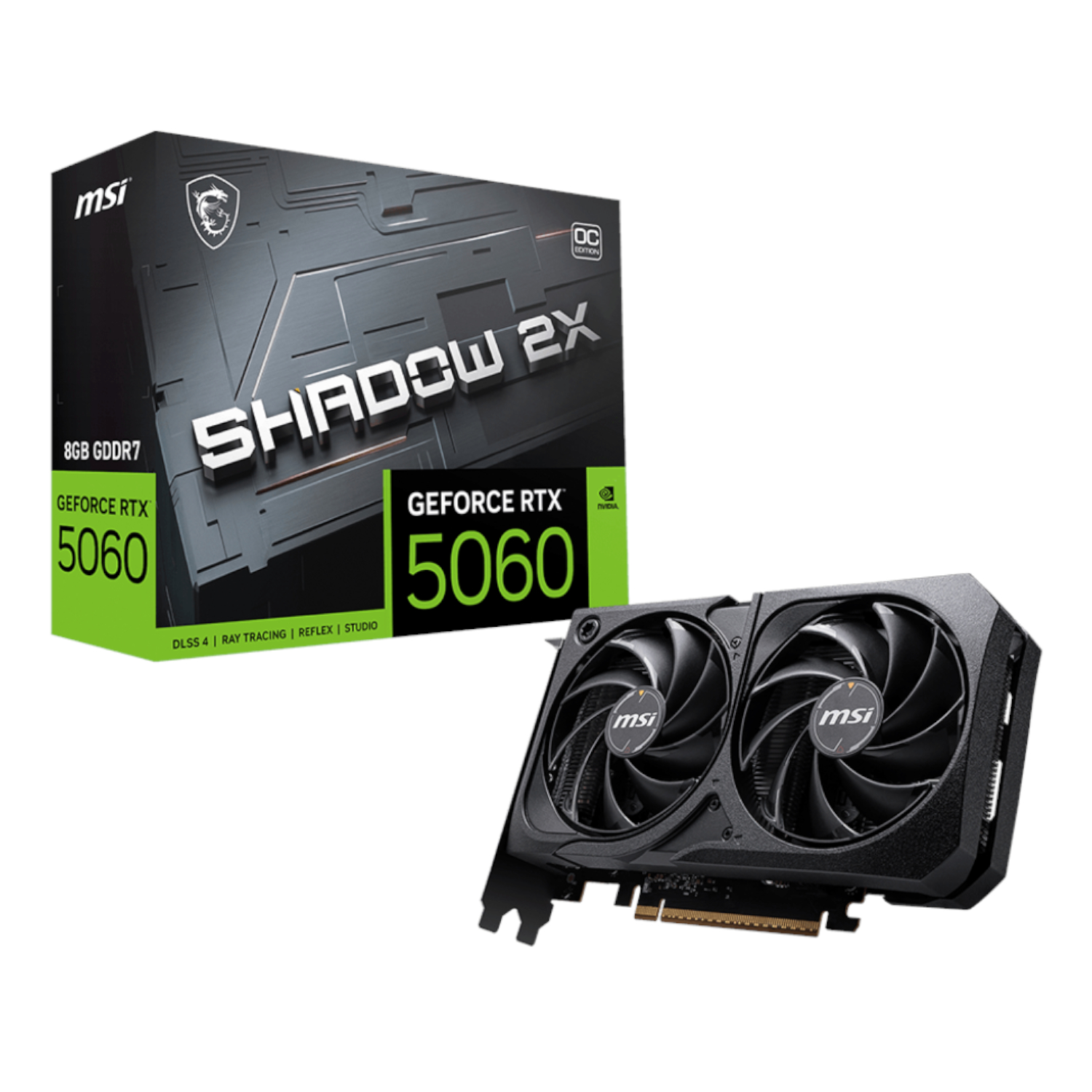 MSI Nvidia GeForce RTX 5060 SHADOW 2X OC 8GB Graphics Card