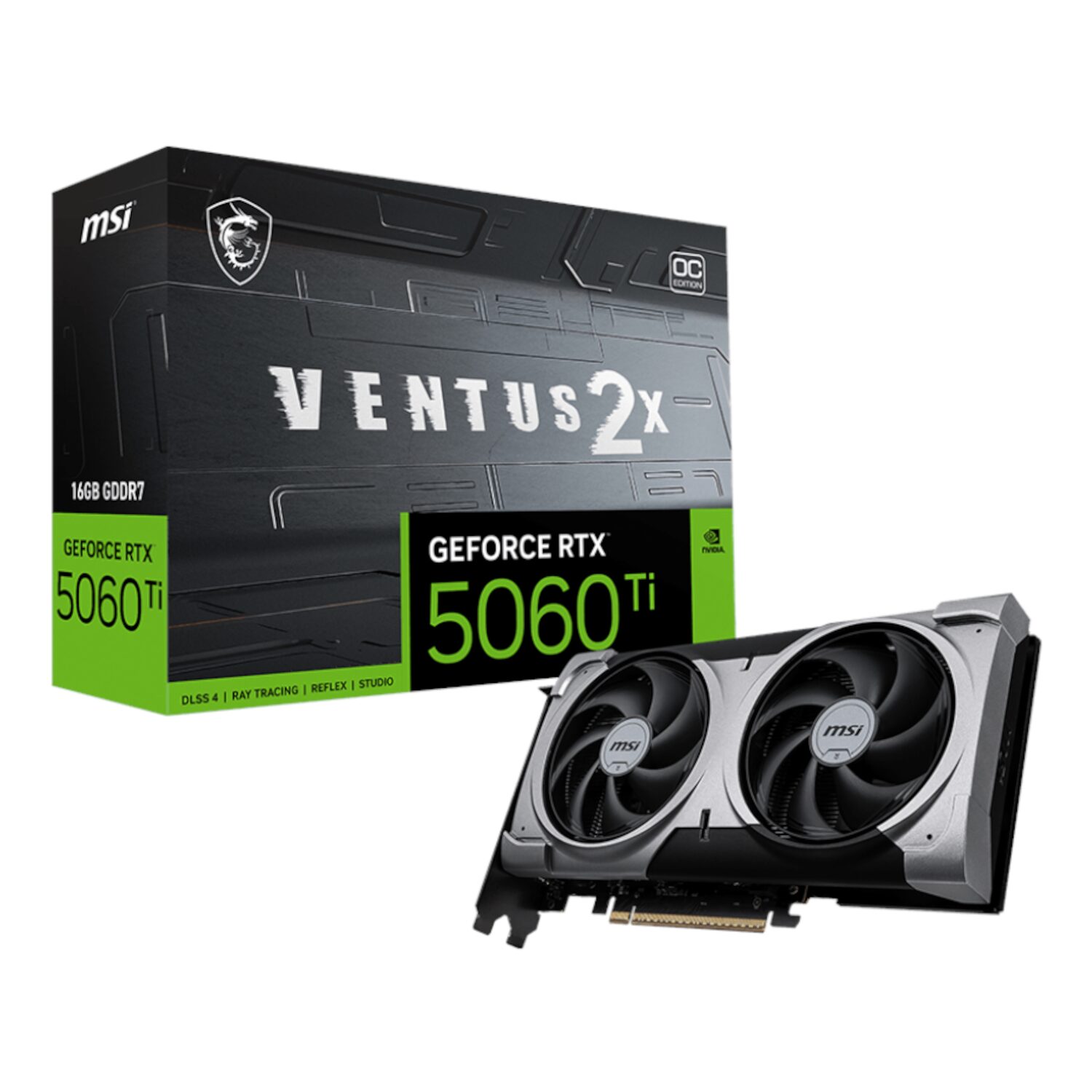 MSI Nvidia GeForce RTX 5060TI VENTUS 2X OC PLUS 16GB Graphics Card