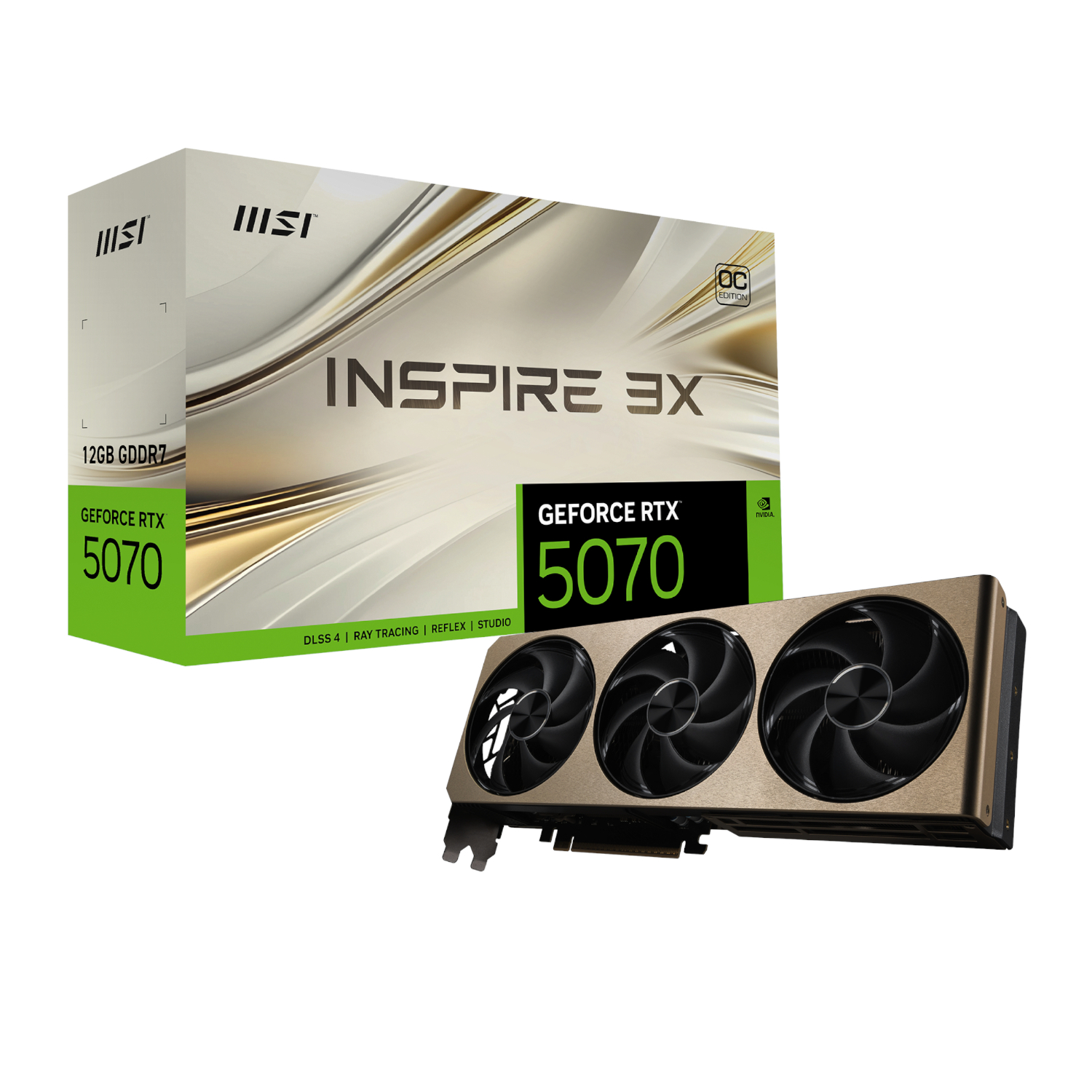 MSI Nvidia GeForce RTX 5070 Inspire 3X OC 12GB GDDR7 Graphics Cards