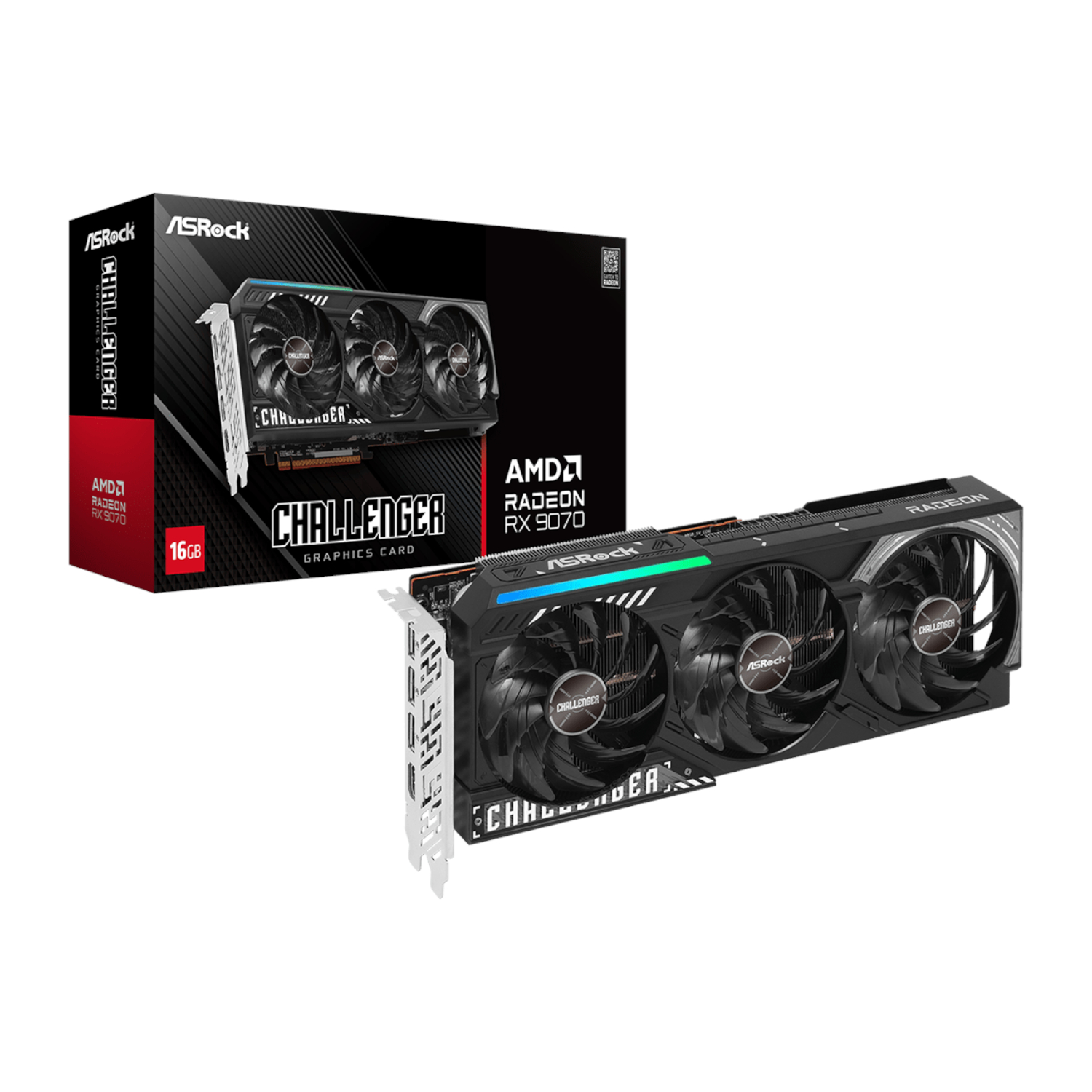 ASRock Radeon RX9070 Challenger 16G Graphics Card