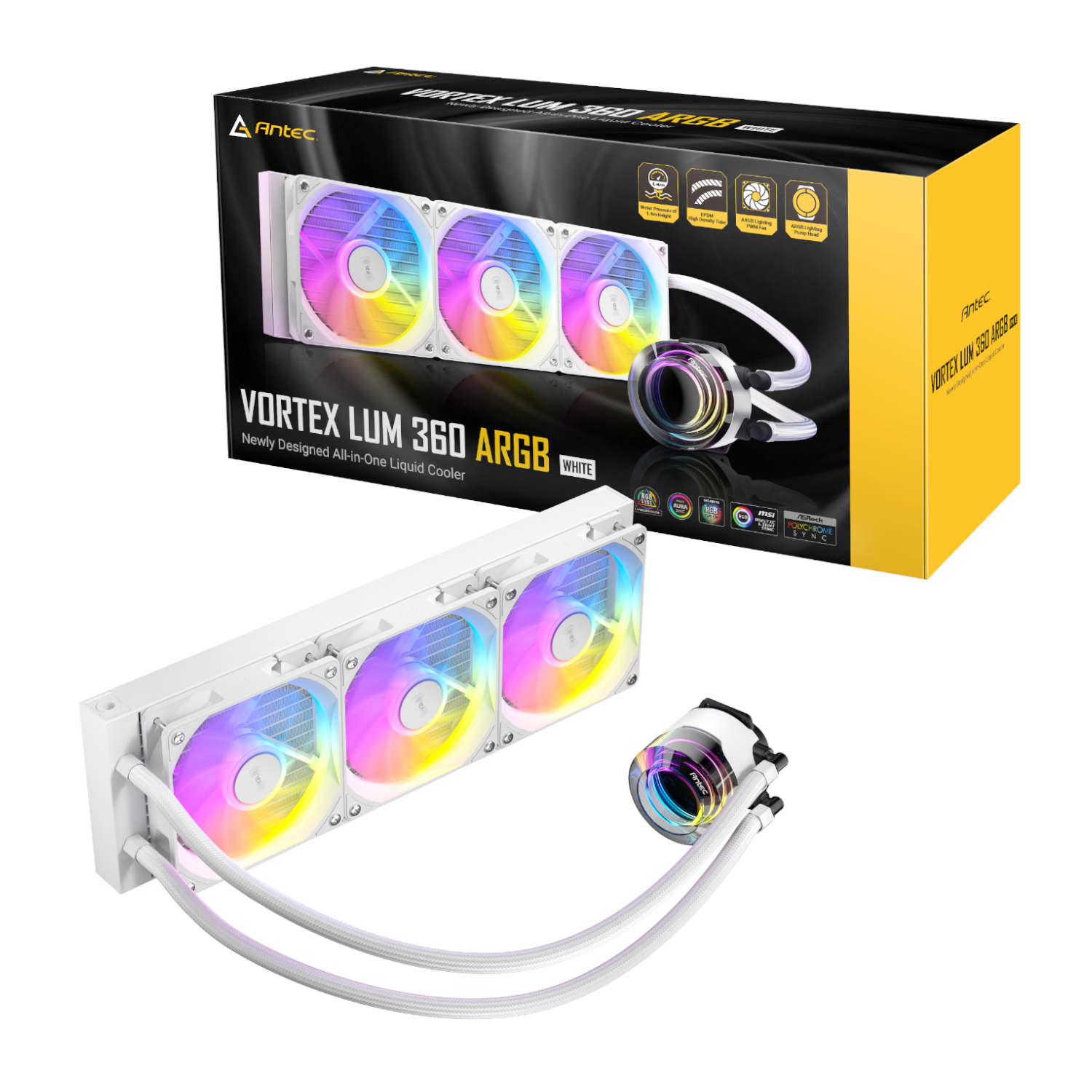 Antec Vortex LUM 360 ARGB CPU Liquid Cooler White